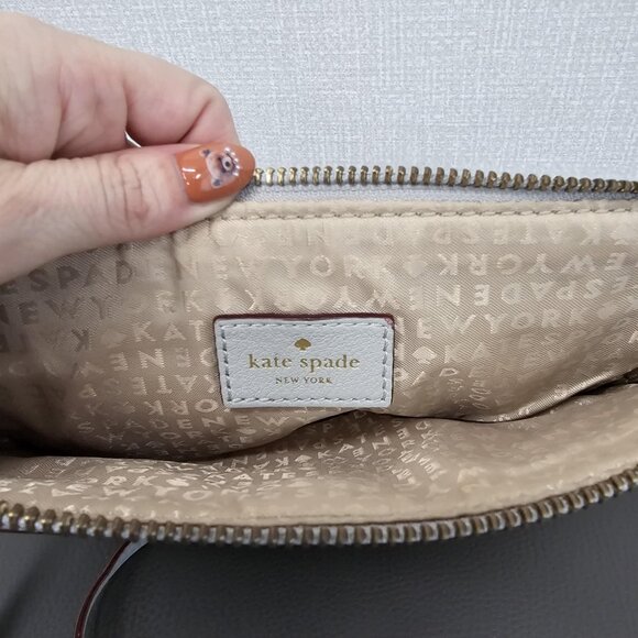 Kate Spade Mariana Mansfield Gray Leather Pebbled Crossbody Bag - Picture 8 of 9